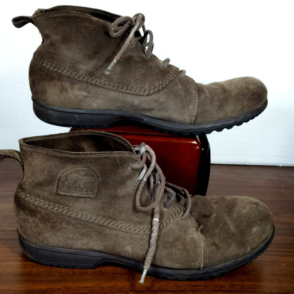 Sorel Suede Chukka Boots Mens Sz 11 Brown Leather *NEEDS LACES*